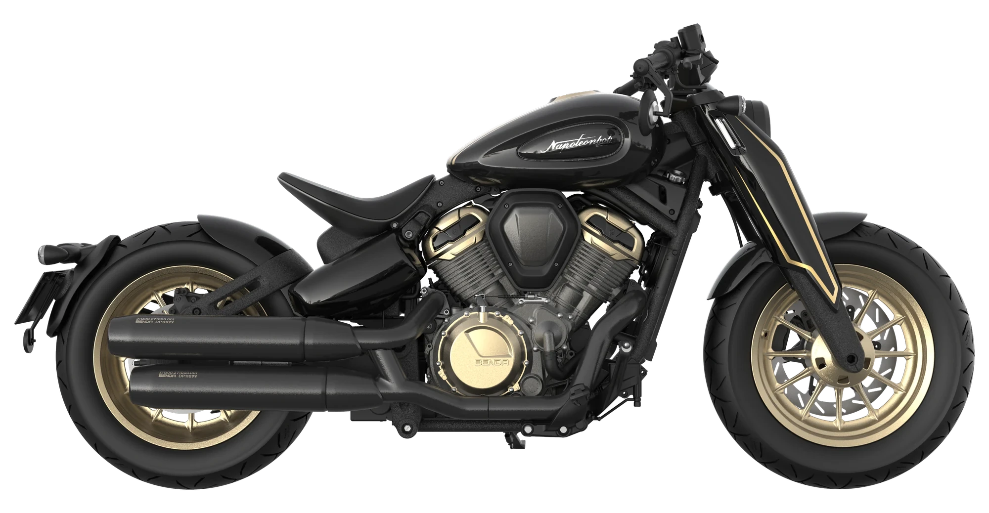 Napoleonbob 500 — Phantom Black · Gold Wheels