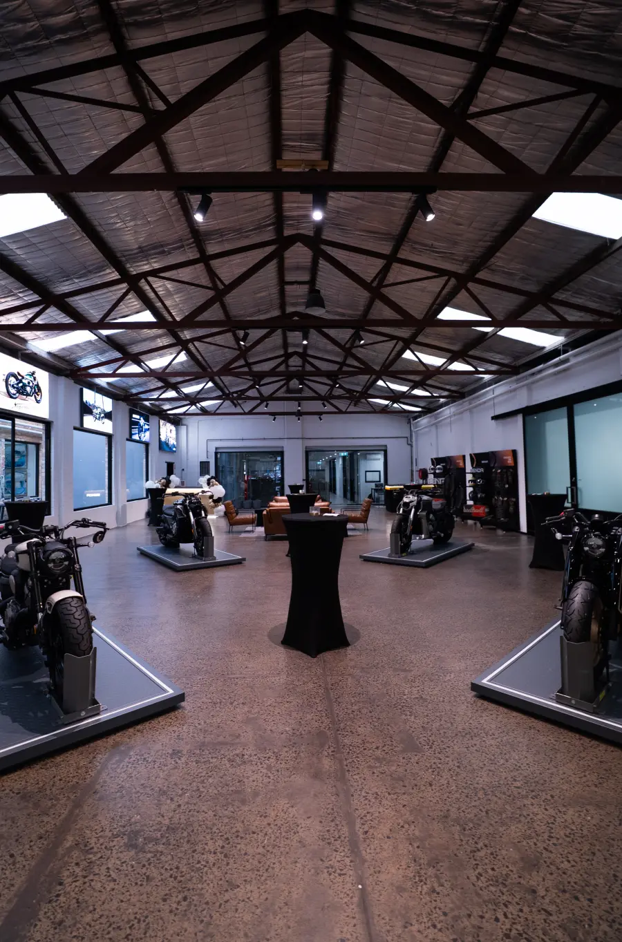 The showroom at BENDA Moto Melbourne